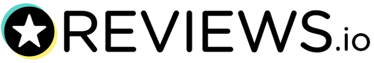 Reviews.io logo: black star inside a multicolor circle, followed by the text REVIEWS.io.